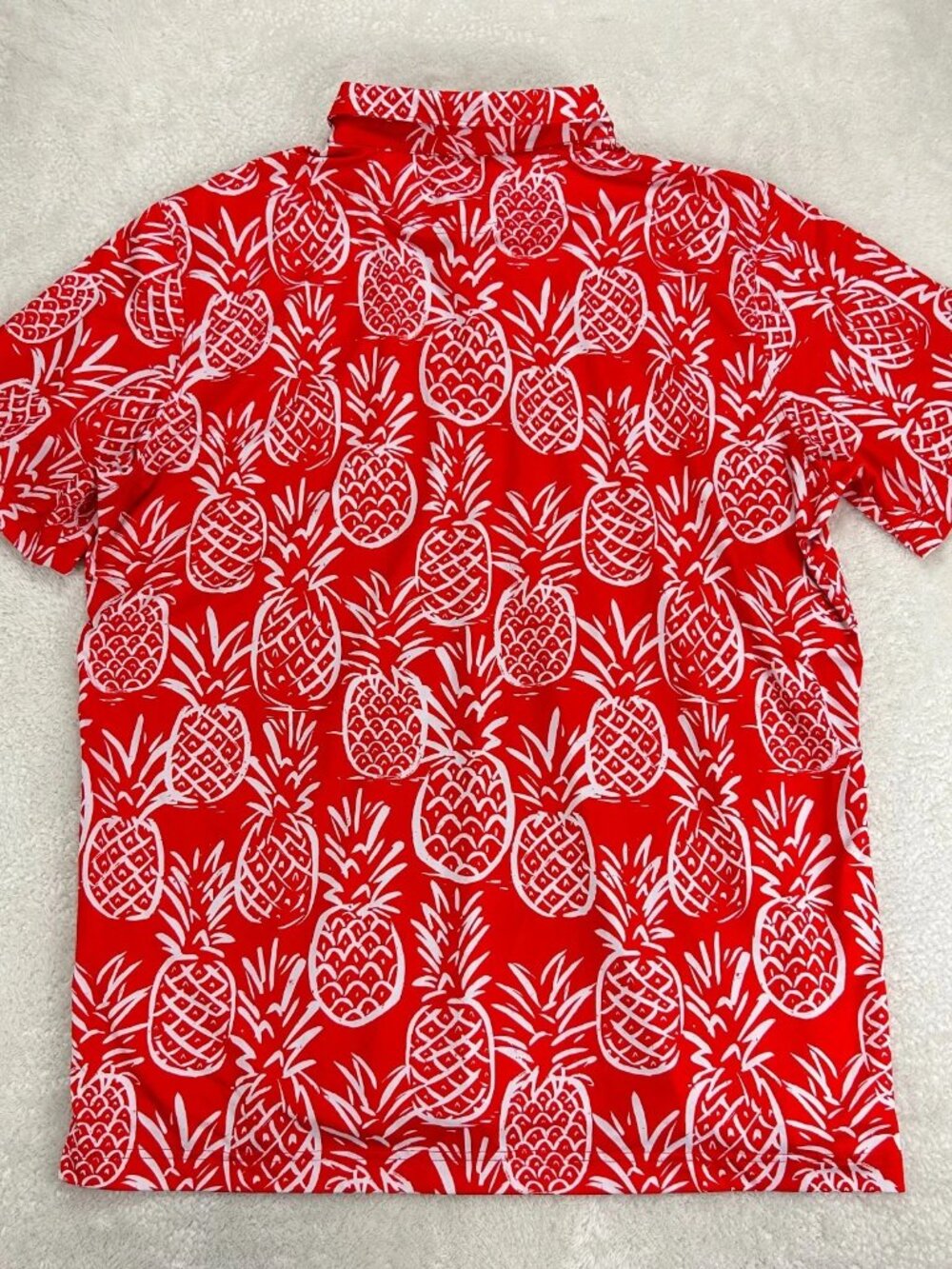Chubbies Thigh Napple Polo Shirt Mens 2XL Red Pineapple Performance Hawaiian